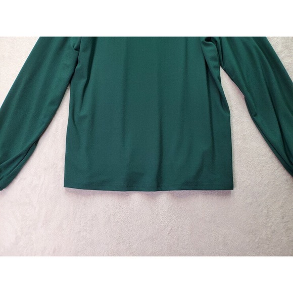 INC International Concepts Blouse Top Womens Size XS Green Cold Shoulder Sleeve - Picture 3 of 12